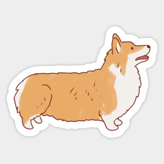 corgi dog standing Sticker by Mayarart